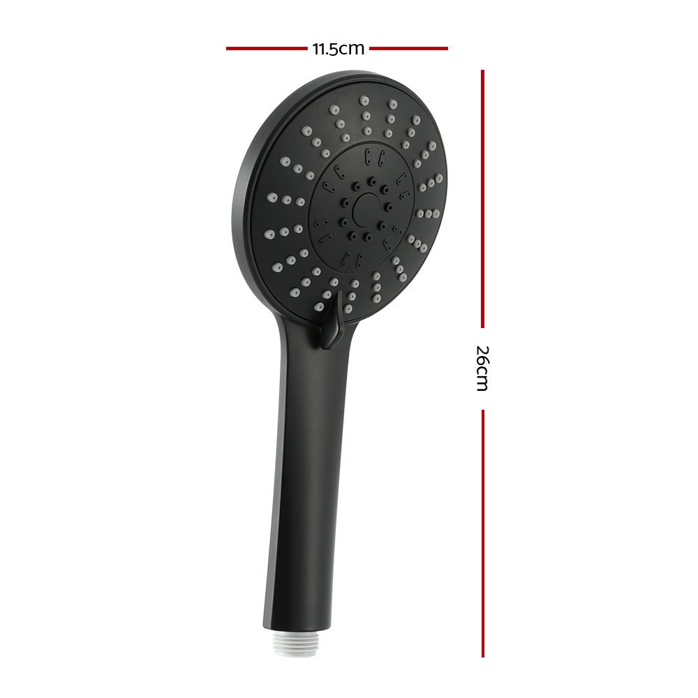Handheld Shower Head | 4.5" | High Pressure | 5 Modes | Powerful | Round | Black