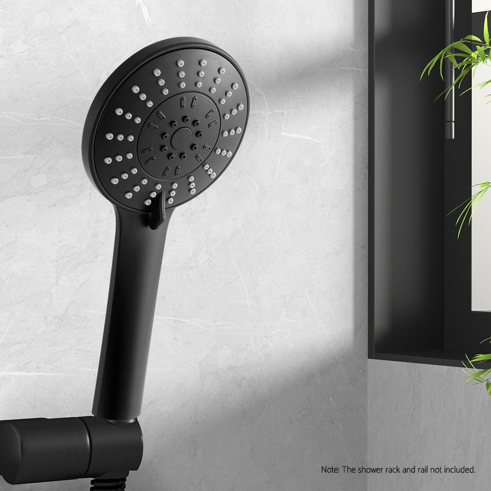 Handheld Shower Head | 4.5" | High Pressure | 5 Modes | Powerful | Round | Black