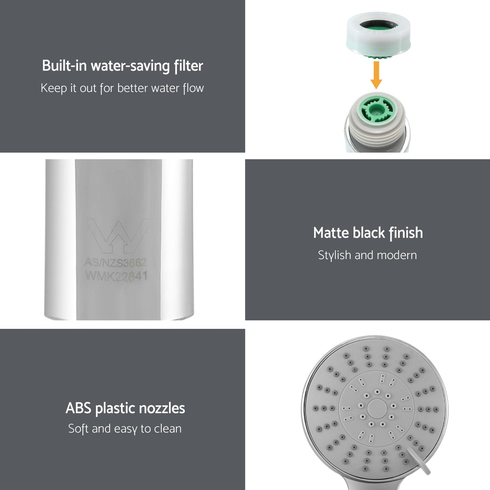 Handheld Shower Head | 4.5" | High Pressure | 5 Modes | Powerful | Round | Chrome