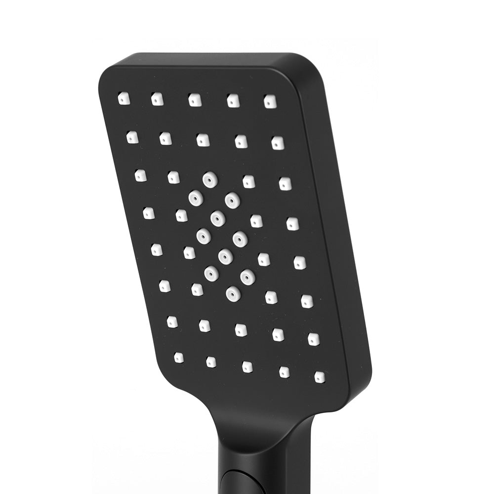 Handheld Shower Head | 3.1" | High Pressure | 3 Spray Modes | Square | Black