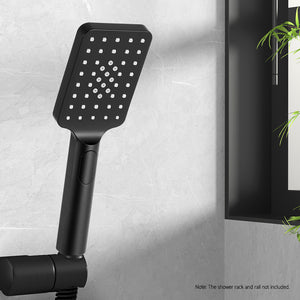 Handheld Shower Head | 3.1" | High Pressure | 3 Spray Modes | Square | Black