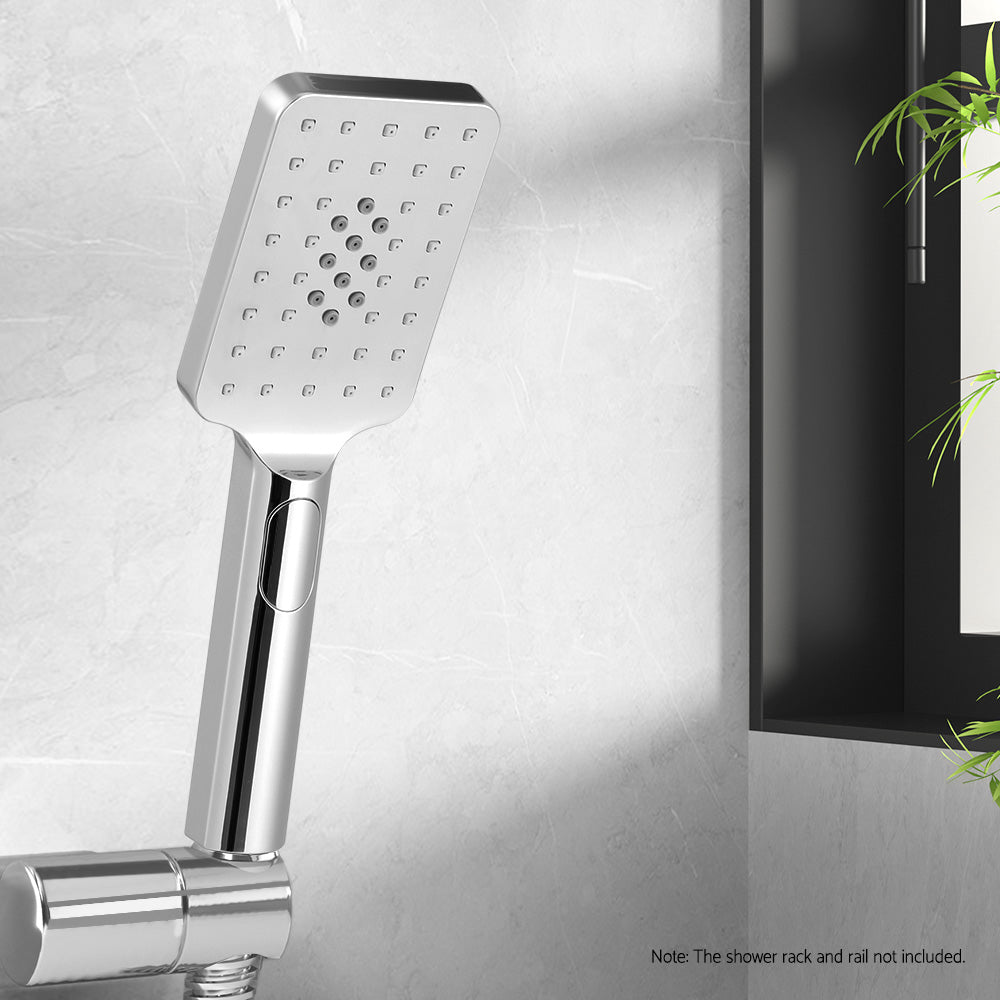 Handheld Shower Head | 3.1" | High Pressure | 3 Spray Modes | Square | Chrome