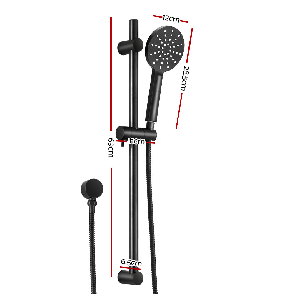 Handheld Shower Head | Wall Holder | 4.7'' | High Pressure | Adjustable 3 Modes | Black