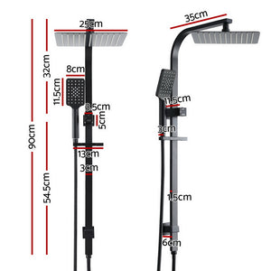 10'' Rain Shower Head Set | Handheld | Square | High Pressure | Black