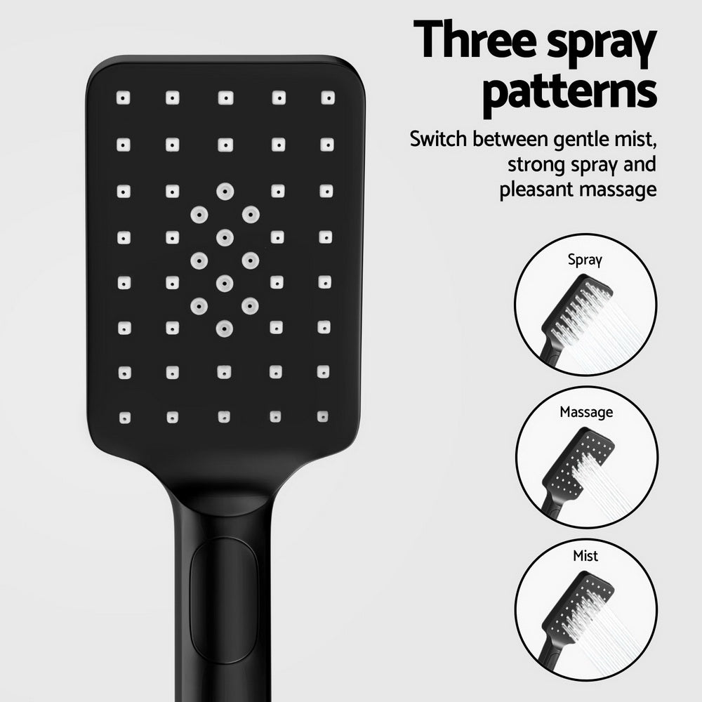 10'' Rain Shower Head Set | Handheld | Square | High Pressure | Black