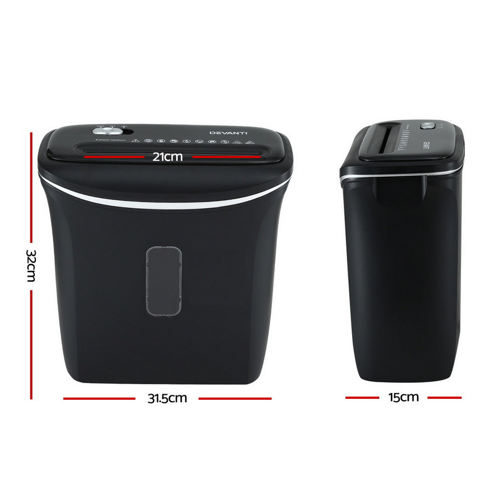 Cross-Cut Shredder | 12L Bin | 8-Sheet | Paper + Credit Card