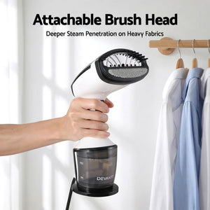Devanti Clothes Steamer, 1500W Powerful Fast 30s Heat-Up Continuous Steam Lock 160ml Tank Fabric Brush Portable Handheld Steam Iron for Home Travel Business Trip