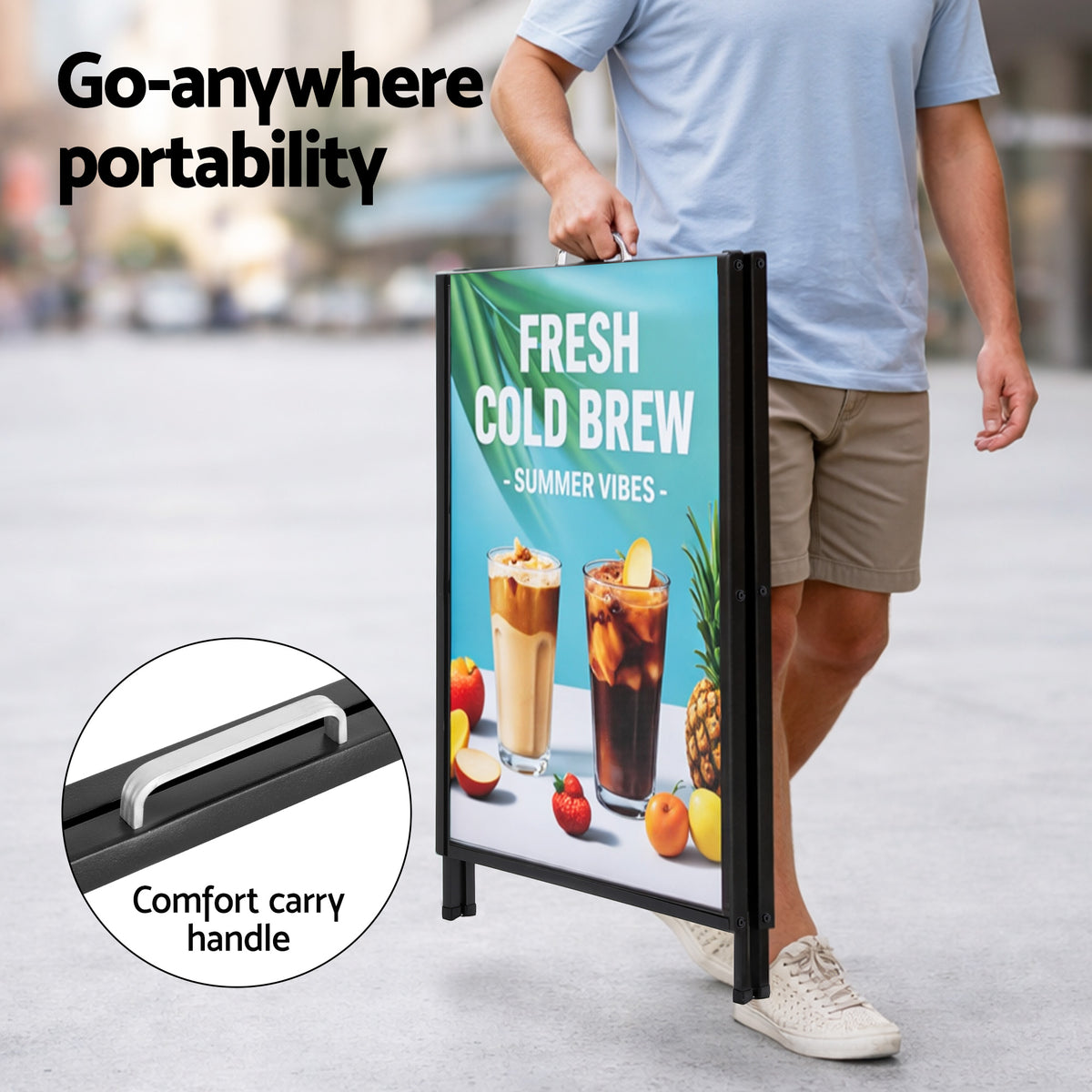 A1 A-Frame Sign Stand | Double Sided Poster Display | Outdoor | 60x90cm