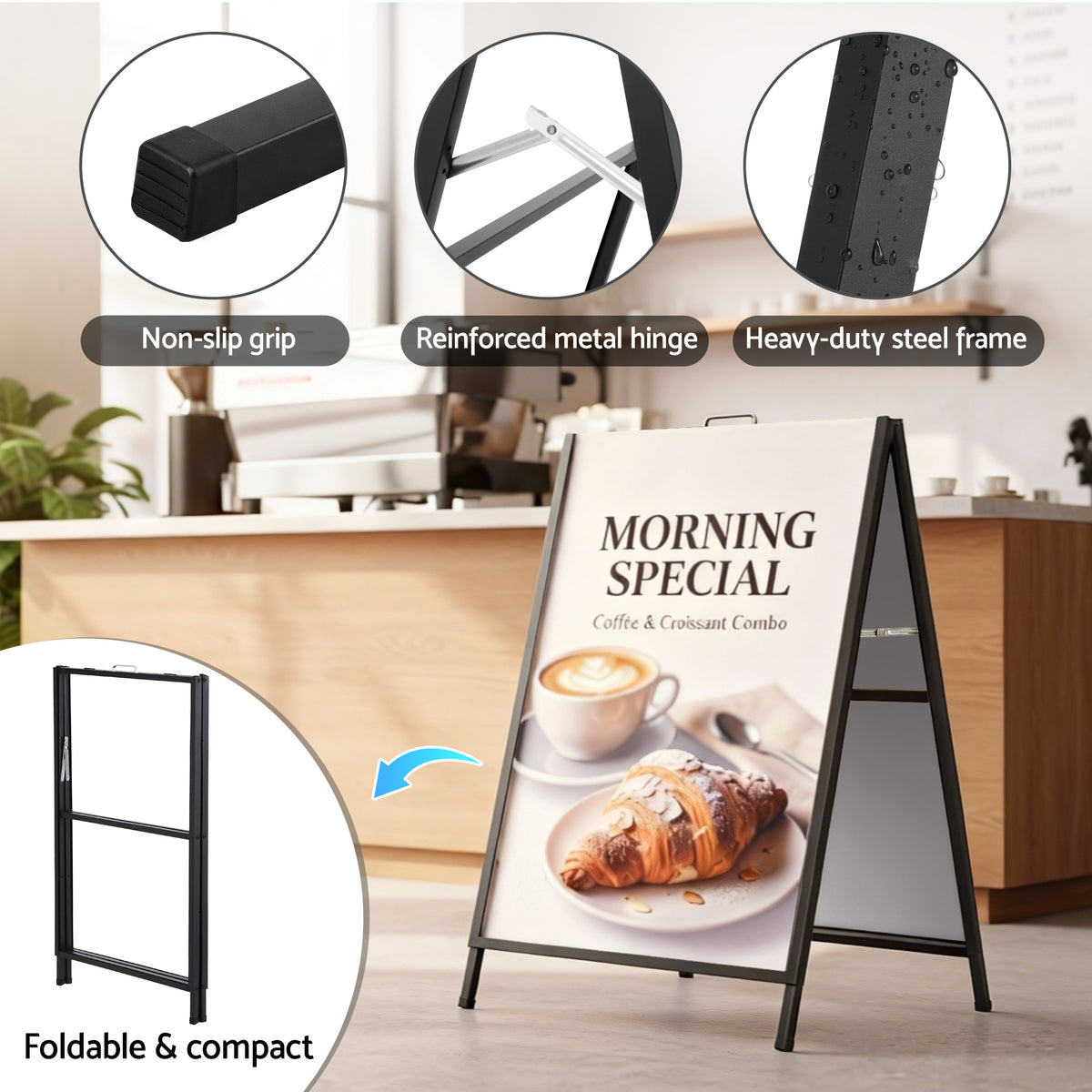A1 A-Frame Sign Stand | Double Sided Poster Display | Outdoor | 60x90cm