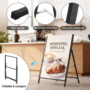 A1 A-Frame Sign Stand | Single Sided Poster Display | Outdoor | 60x90cm