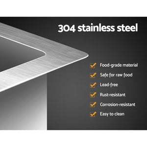 Cefito | Kitchen Sink | 111X45CM | Stainless Steel Basin | Double Bowl | Silver