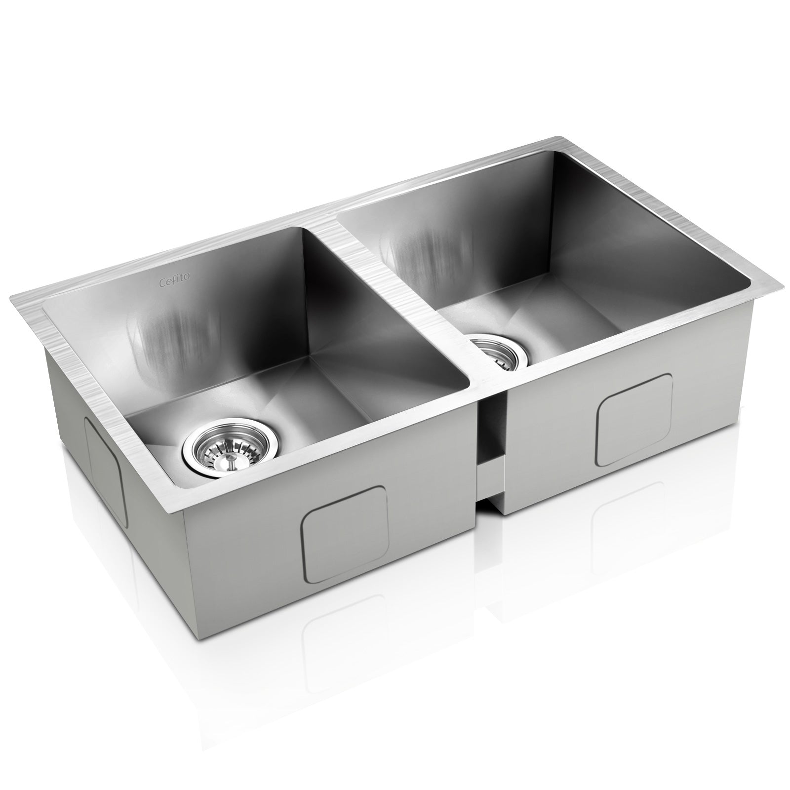 Cefito | Kitchen Sink | 77X45CM | Stainless Steel Basin | Double Bowl | Silver
