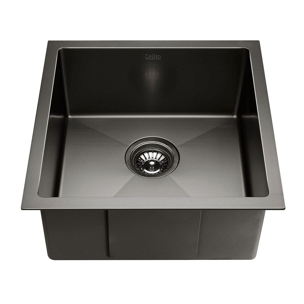 Cefito | Kitchen Sink | 51X45CM | Stainless Steel Basin | Single Bowl | Black