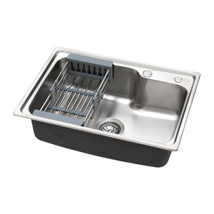 Cefito | Kitchen Sink | 61X43CM | Stainless Steel Basin | Single Bowl | Silver | With Drain Basket