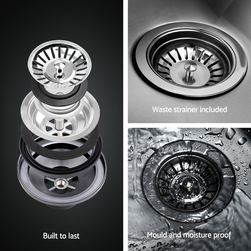 Cefito | Kitchen Sink | 61X43CM | Stainless Steel Basin | Single Bowl | Silver | With Drain Basket