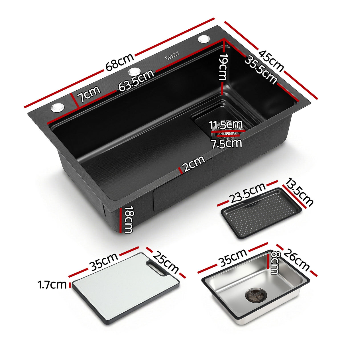 304 Stainless Steel Kitchen Sink | Bar Sink | Millet Grain Finish
