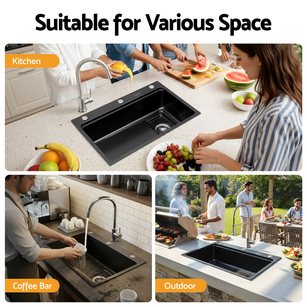 304 Stainless Steel Kitchen Sink | Bar Sink | Millet Grain Finish