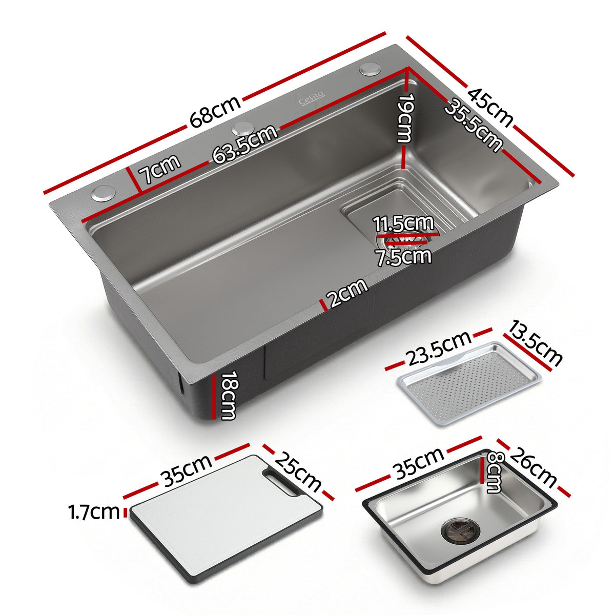 304 Stainless Steel Kitchen Sink | Bar Sink | Millet Grain Finish