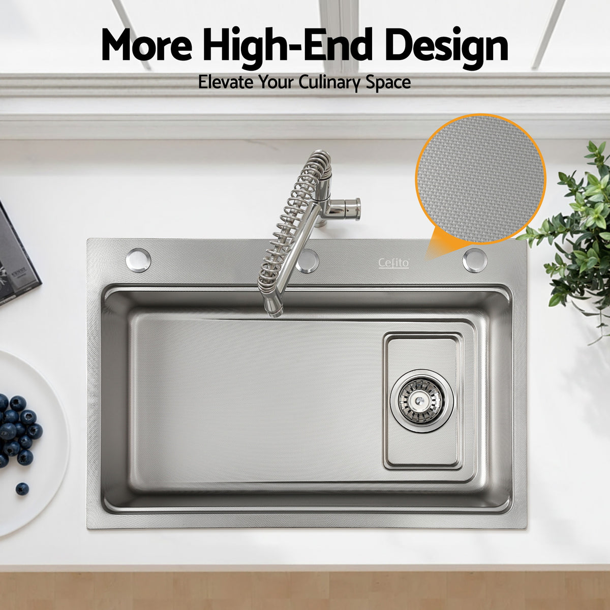 304 Stainless Steel Kitchen Sink | Bar Sink | Millet Grain Finish