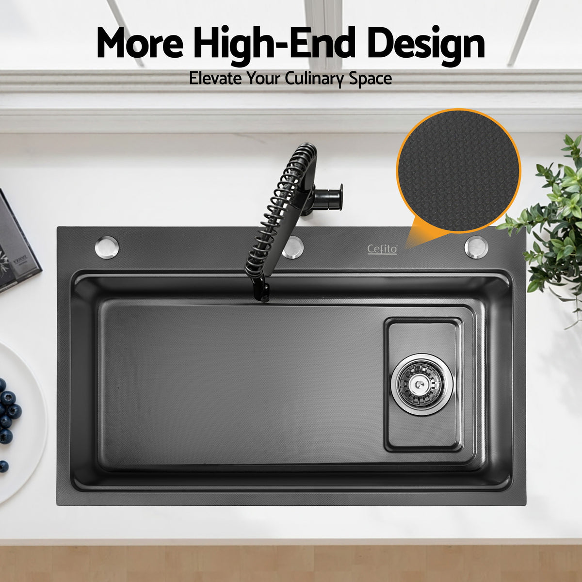 304 Stainless Steel Kitchen Sink | Bar Sink | Millet Grain Finish