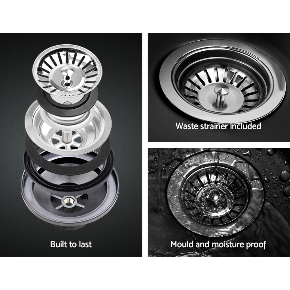 Cefito | Stone Kitchen Sink | 460X410MM | Granite Under/Topmount Basin | Laundry | Black