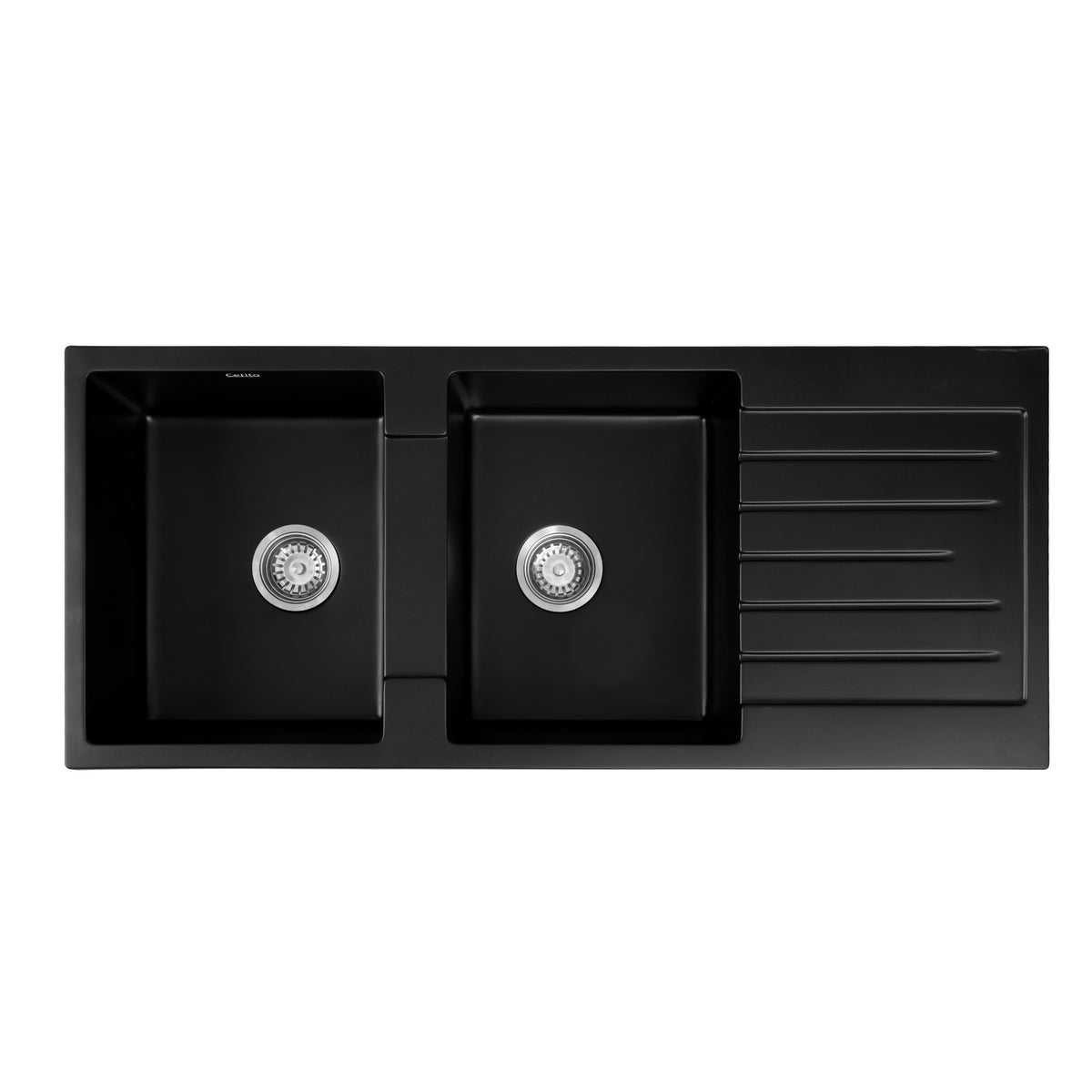 Granite Kitchen Sink | 116x50cm | Double Bowl | Black