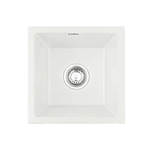 Granite Stone Sink | 38x38cm | Single Bowl | White