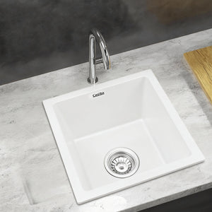 Granite Stone Sink | 38x38cm | Single Bowl | White