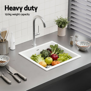 Granite Stone Sink | 45x45cm | Single Bowl | White