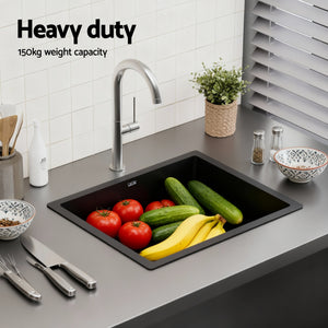 Granite Kitchen Sink | 55x45cm | Single Bowl | Black