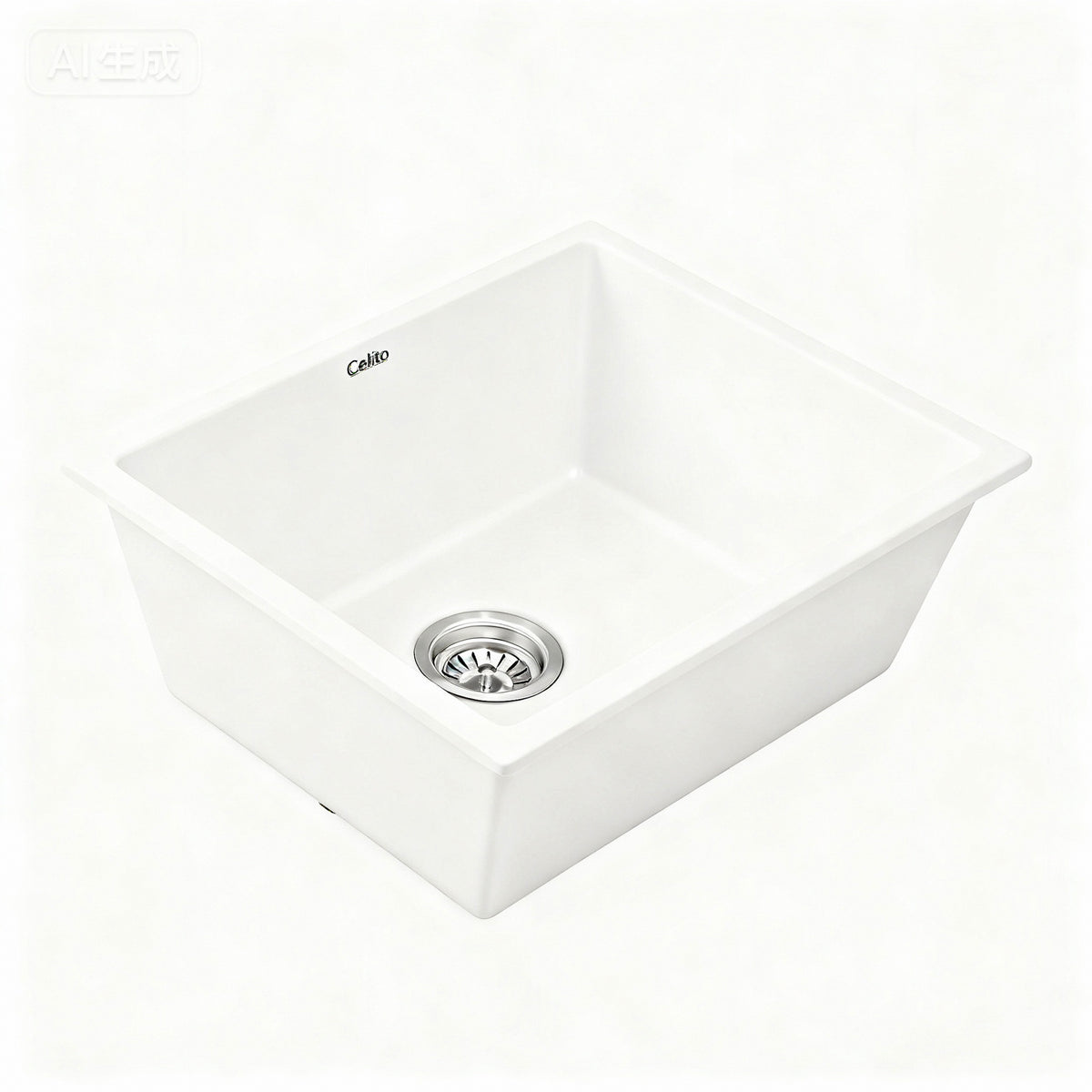 Granite Stone Sink | 55x45cm | Single Bowl | White