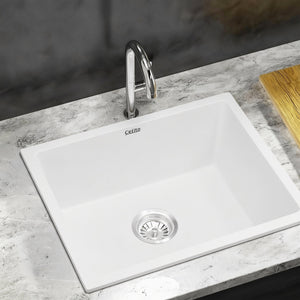 Granite Stone Sink | 55x45cm | Single Bowl | White
