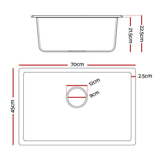 Granite Stone Sink | 70x45cm | Single Bowl | White