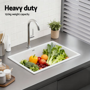 Granite Stone Sink | 70x45cm | Single Bowl | White