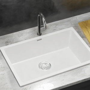 Granite Stone Sink | 70x45cm | Single Bowl | White