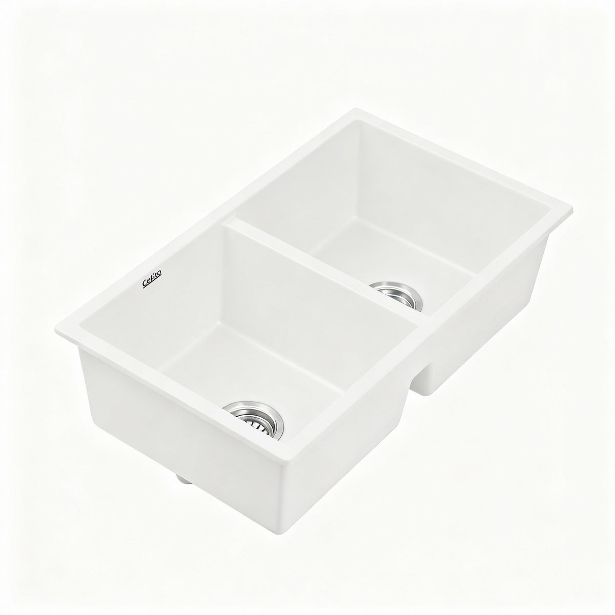 Granite Stone Sink | 77x45cm | Double Bowl | White