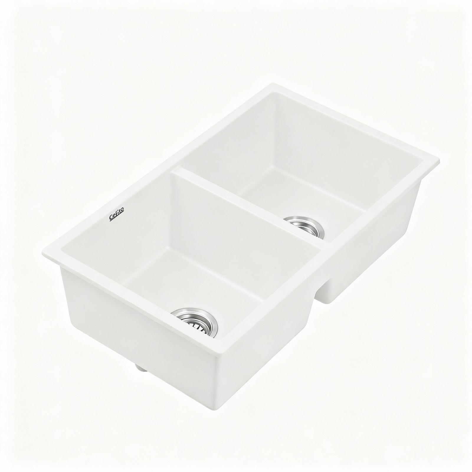 Granite Stone Sink | 77x45cm | Double Bowl | White