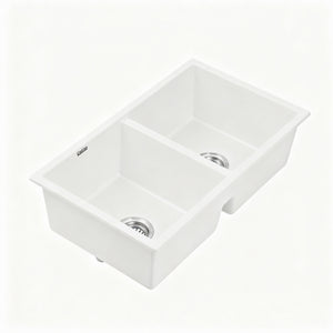 Granite Stone Sink | 77x45cm | Double Bowl | White