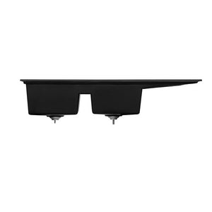 Cefito | Kitchen Sink | Stone Sink | Granite Laundry Basin | Double Bowl | 116x49cm | Black