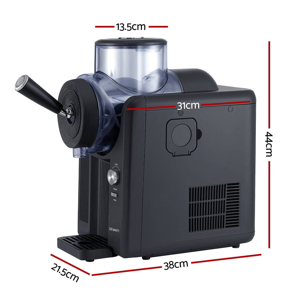 Devanti Slushie Machine 2L | Ice Cream, Smoothie & Milkshake Maker | Black