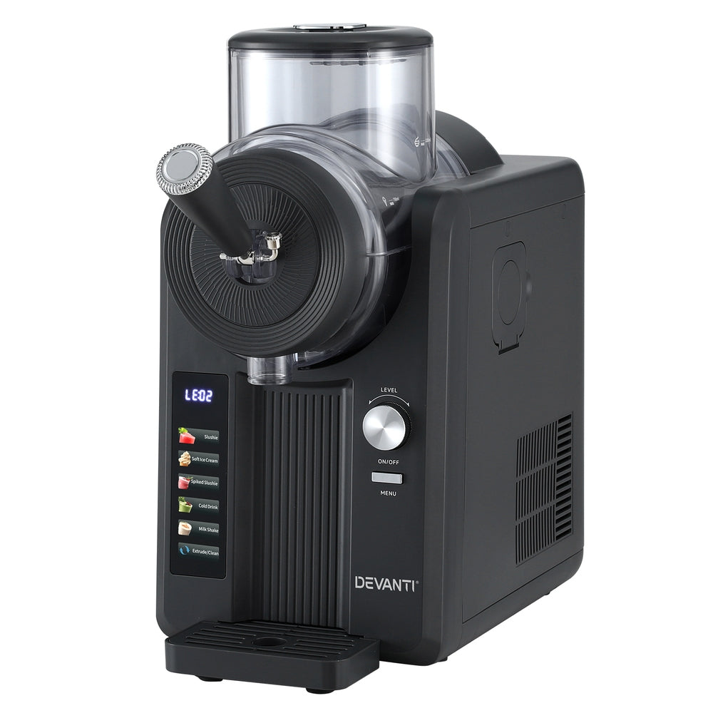 Devanti Slushie Machine 2L | Ice Cream, Smoothie & Milkshake Maker | Black