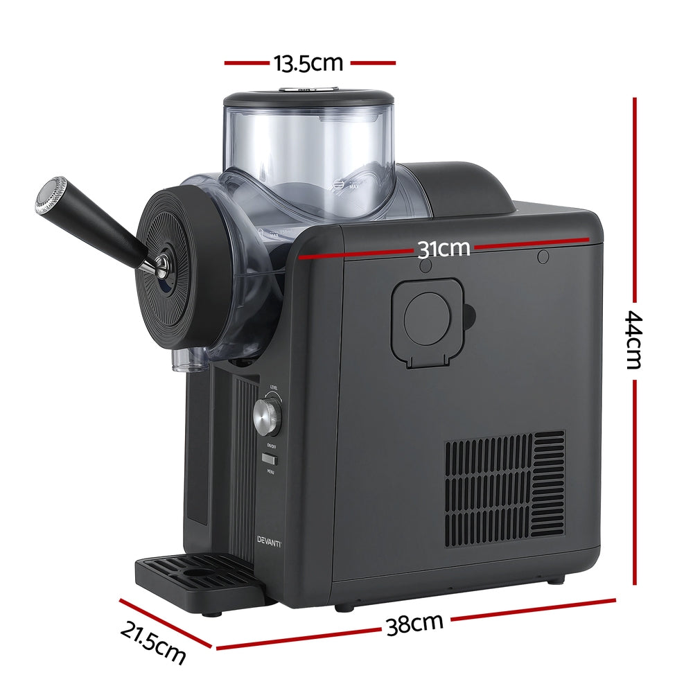 Devanti Slushie Machine 2L | Ice Cream, Smoothie & Milkshake Maker | Black