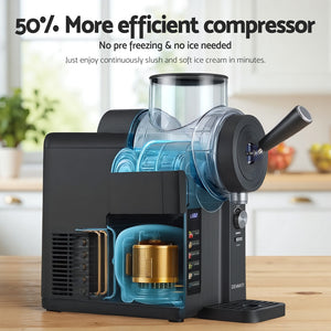 Devanti Slushie Machine 2L | Ice Cream, Smoothie & Milkshake Maker | Black