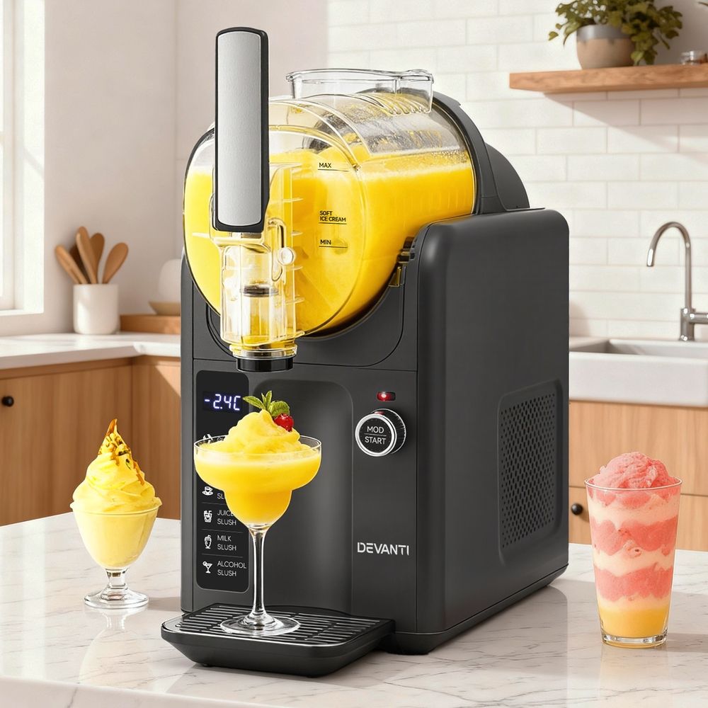 5-in-1 Slushie Machine | 2L | Ice Cream & Frozen Drinks Maker | Grey