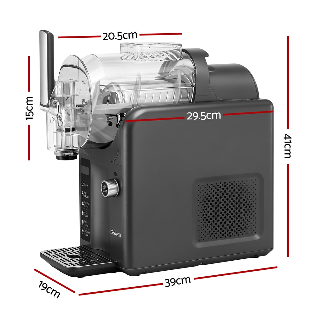 5-in-1 Slushie Machine | 2L | Ice Cream & Frozen Drinks Maker | Grey