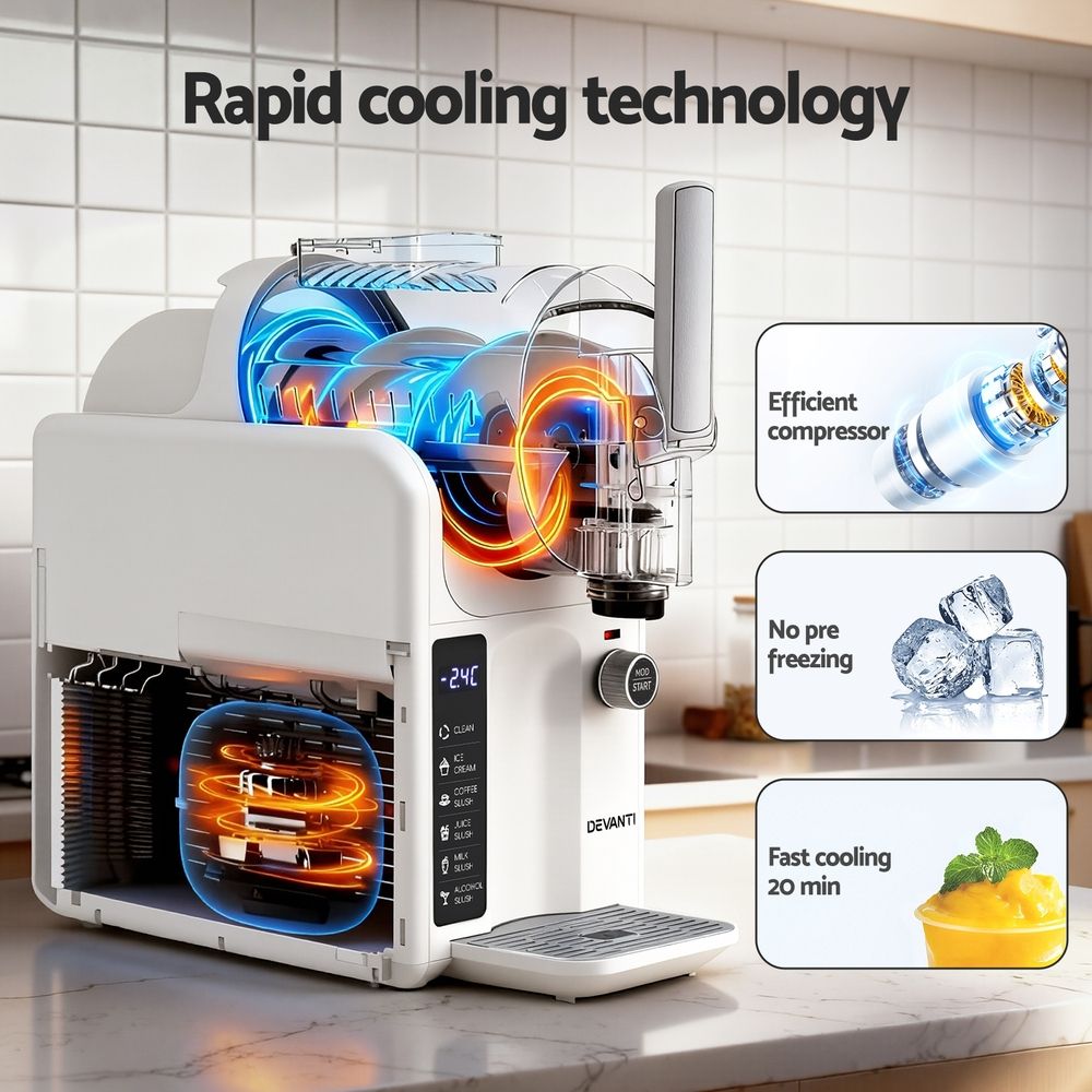 5-in-1 Frozen Drinks Maker | 2L | Slushie + Ice Cream | White