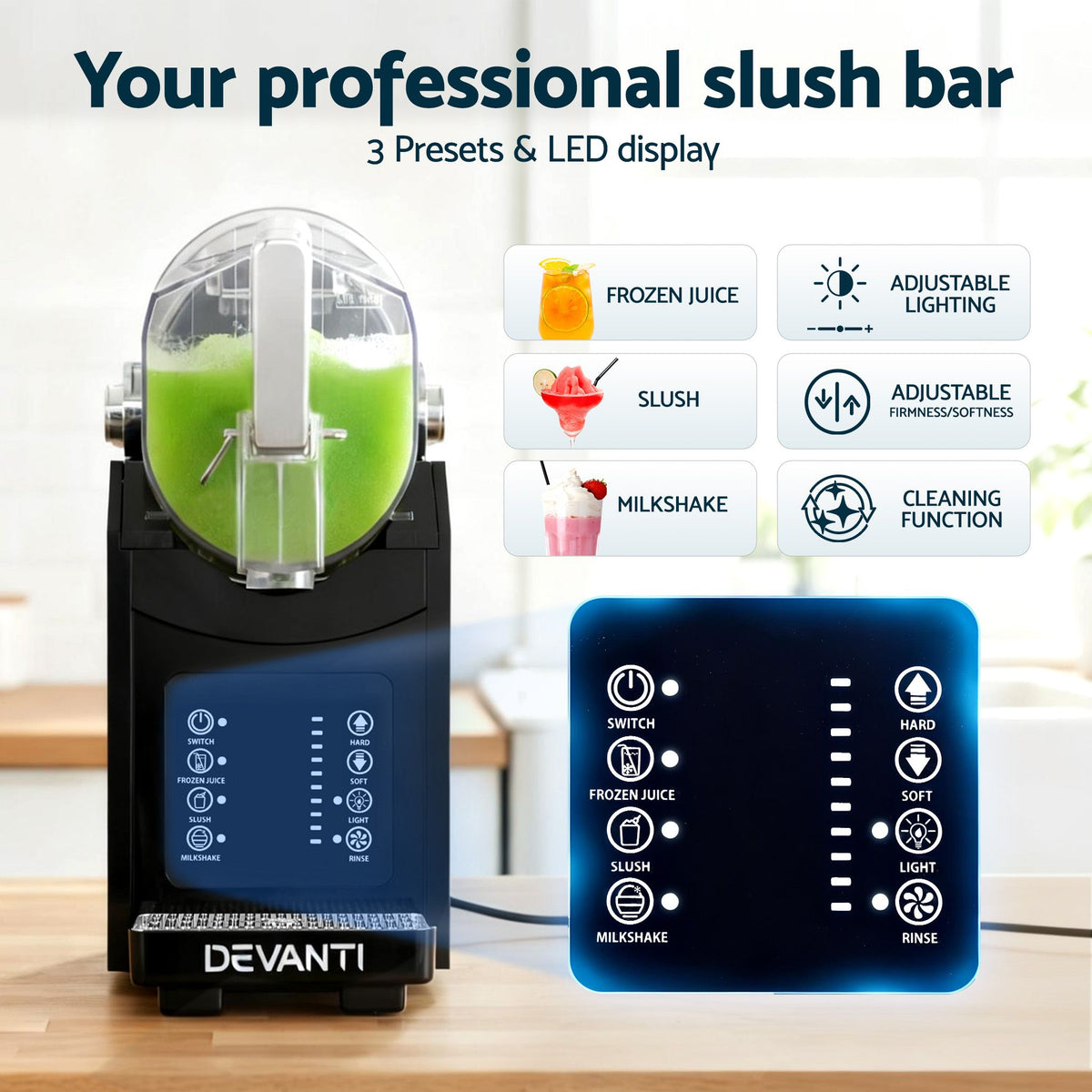 Slushie Machine | 1.8L | Frozen Drinks Maker | Black