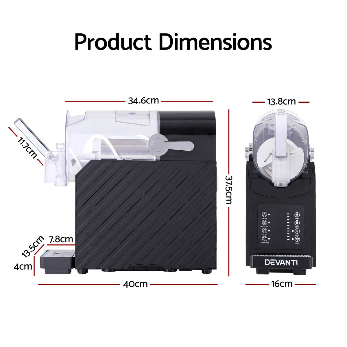 Slushie Machine | 1.8L | Frozen Drinks Maker | Black