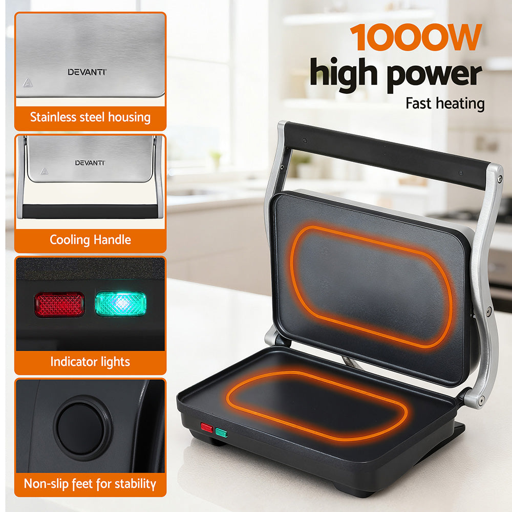 3-in-1 Sandwich Maker | Grill + Steak Press | 1000W