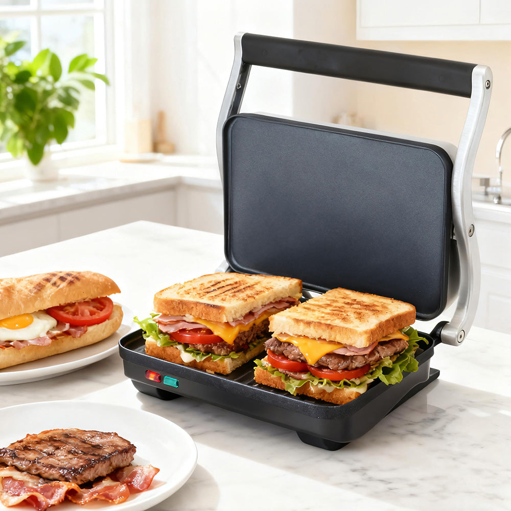 3-in-1 Sandwich Maker | Grill + Steak Press | 1000W